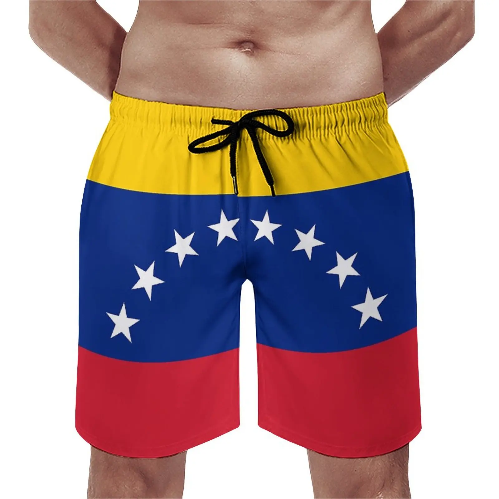 

Summertime Casual Beach Shorts Flag of Venezuela Bandera Venezolana Venezuela Causal Breathable Quick Dry Novelty Sports Adjusta