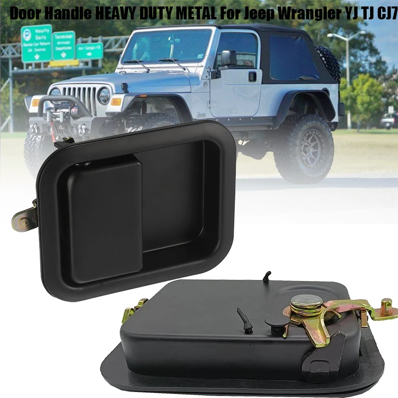 

1 Pair Front Outside Full Door Handle PAIR HEAVY DUTY METAL For Jeep Wrangler YJ TJ CJ7 Scrambler 55176382AE 55176383AE