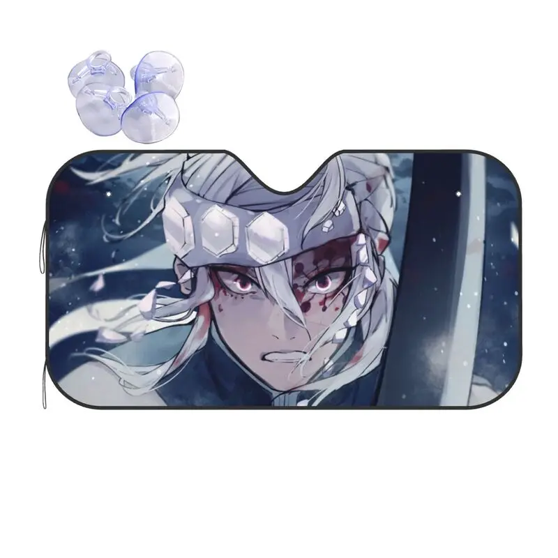 

Ghost Slayer Anime Car Sunshade Cartoon Animation Car Sunscreen UV Protection Auto Parts Decorative Sunshade