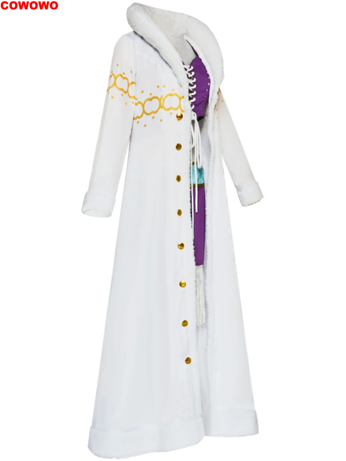 

One Piece Nico Robin Large Fur Collar Coat Cosplay Costume Cos Game Anime Party Uniform Hallowen Play Role Clothes Clothing