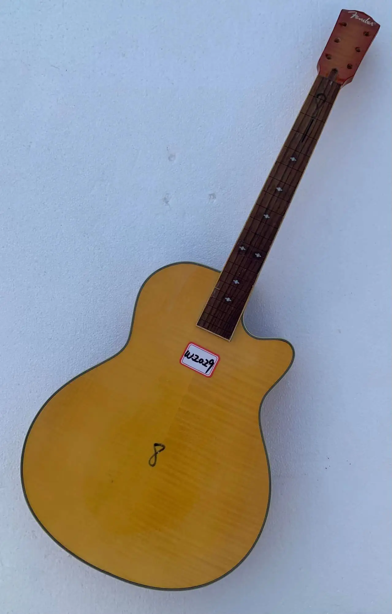 DIY Unfinished 6 Strings F Resonator Dobro 50CE Guitar Flame Maple Top Part Guitarra without Hardwares Discount Free Shipping