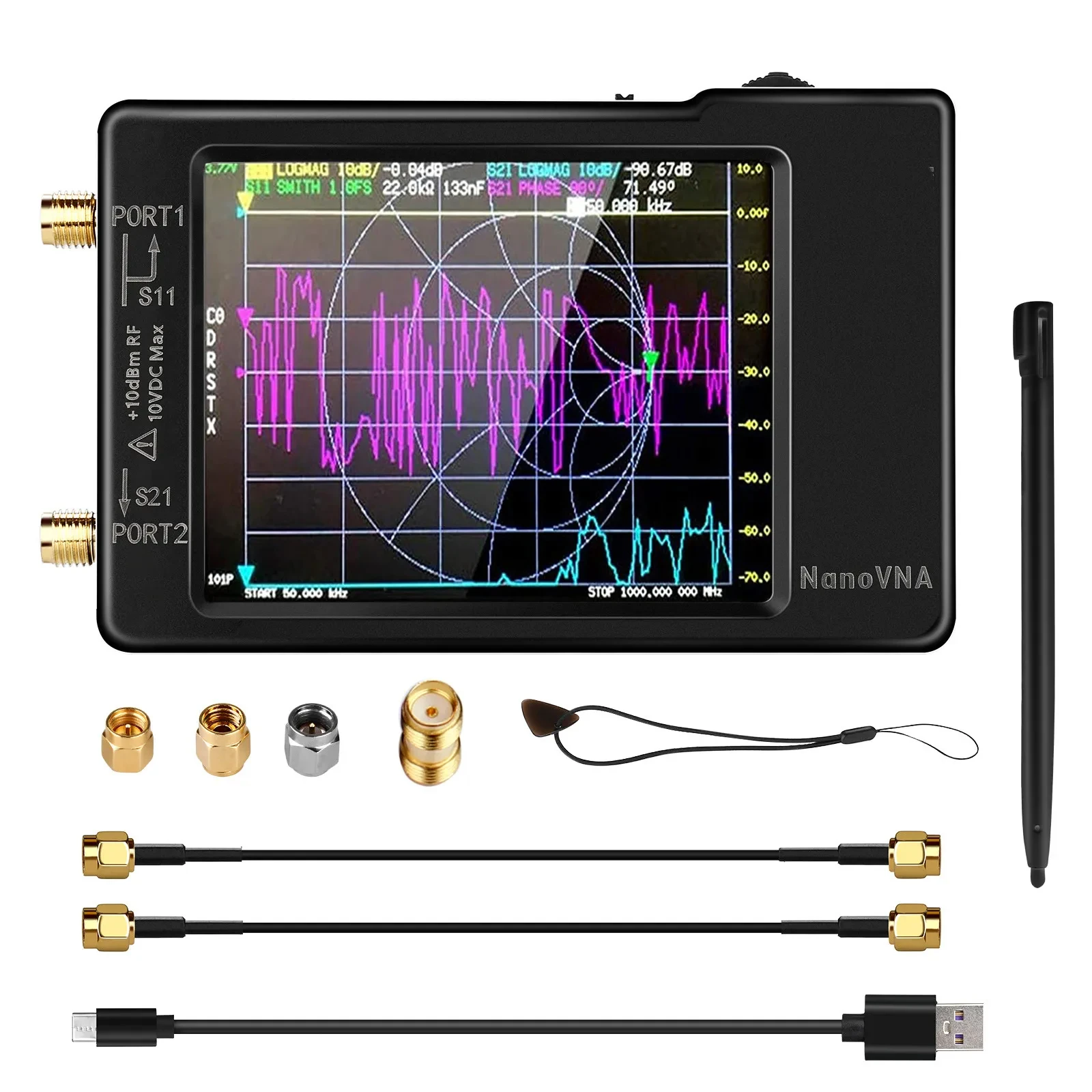 10k-1.5GHz NanoVNA-H4 4inch Vector Network Analyzer HF VHF UHF Antenna Analyzer V4.3 with SD Card Slot antenna analyzer network analyzer