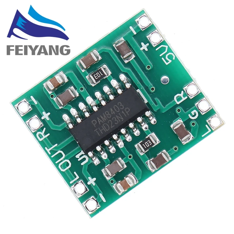 PAM8403 Mini Digital Amplifier Board 2 * 3W Class D 2.5 to 5V USB Power Supply