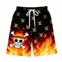 Nouvel ensemble pyjama Luffy 2026 – T-shirt et short de nuit à motif tête de mort anime pour hommes, femmes et enfants – Collection été 5