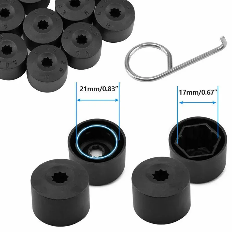 20Pcs for VW Tiguan Golf MK5 Passat B7 Wheel Tire Hub Cap Nut Bolt Cover Rim Tyre Screws Plugs Studs Car Decorations Accessories