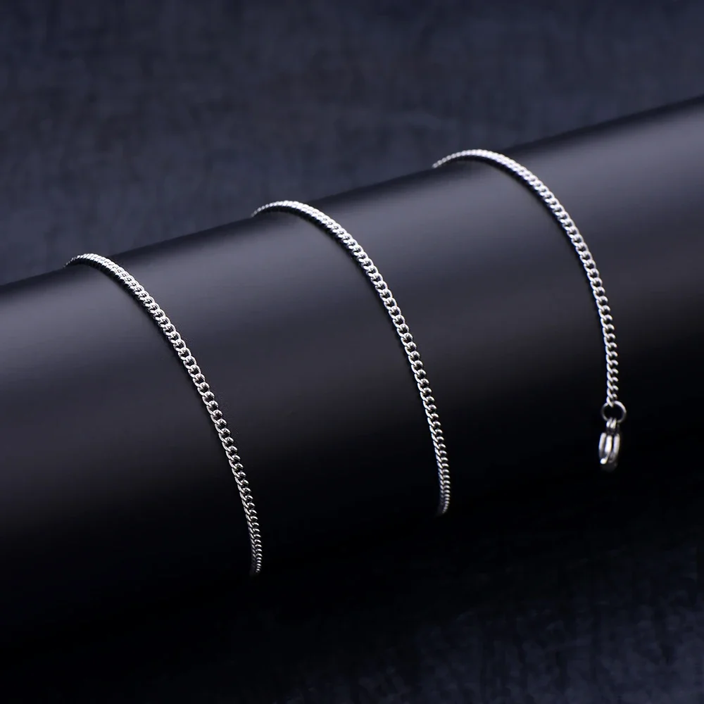 925 sterling silver 2MM 16-30Inches Side Chain Necklace Fit Pendant For Men and Women Jewelry Accessories
