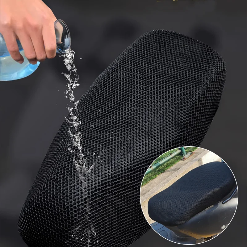 1Pcs 오토바이 시트 커버 Anti-Slip 3D 메쉬 패브릭 통기성 방수 오토바이 스쿠터 쿠션 네트 커버 모토 액세서리