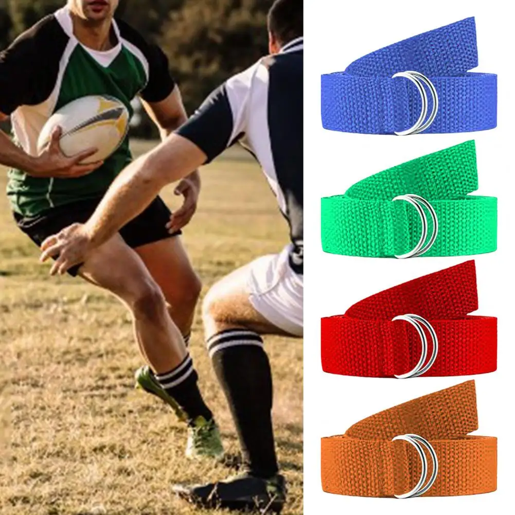 Metal Ring Training Belt Versatile Outdoor Sports Training Belt for Football Rugby Durable 1.3m Long Web Belt with for Adults