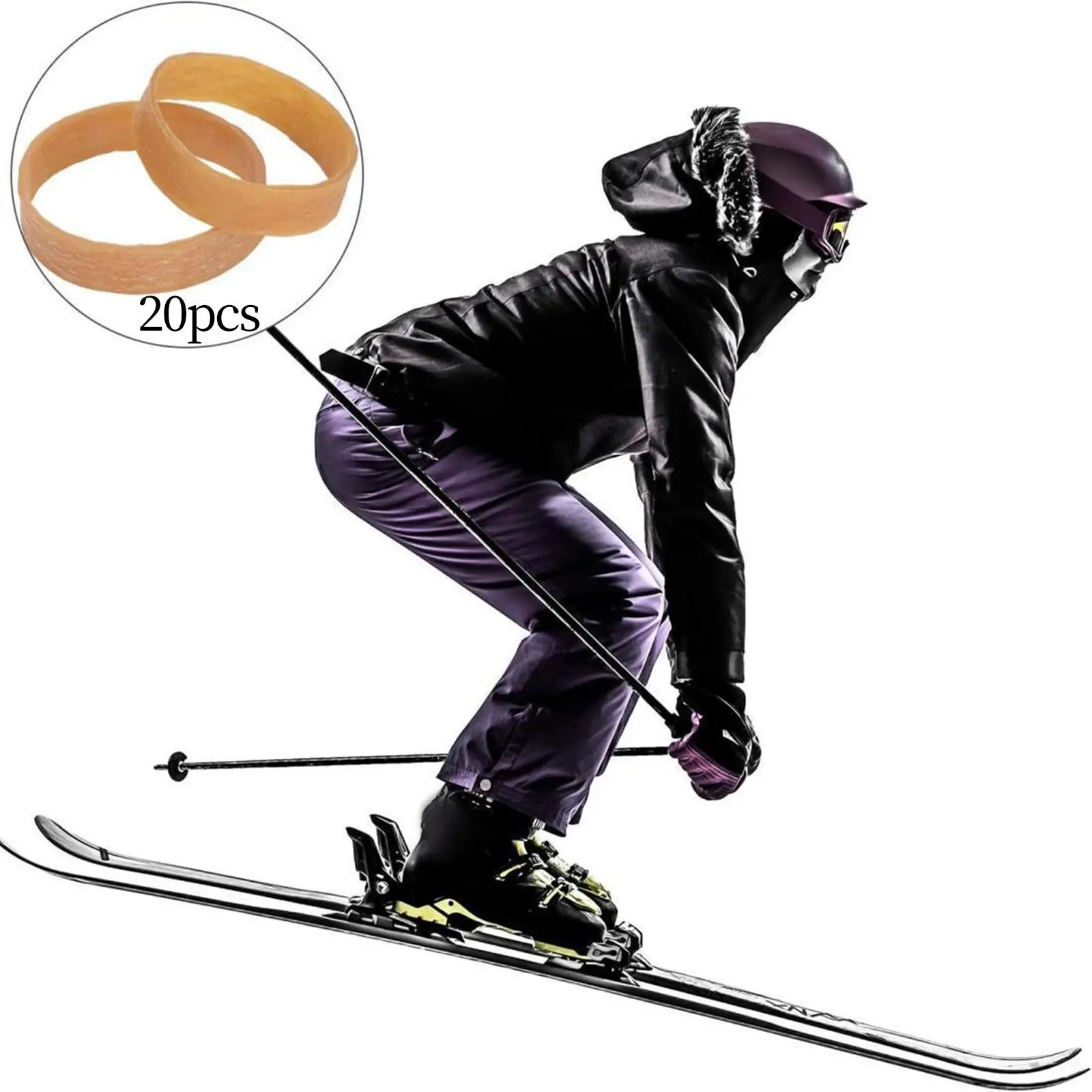 20Pcs Ski Brake Retainers Snowboards Ski Brake Rubber Bands Durable Binding Straps for Snowboarding Outdoor Sports Accessories 4