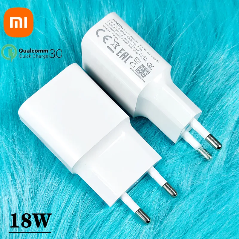 18W charger Xiaomi EU Quick charger adapter USB Type C cable For Mi 8 9 SE 9 t pro  Mix 3 A2 A3 redmi note 7 9 8 baseus 65w