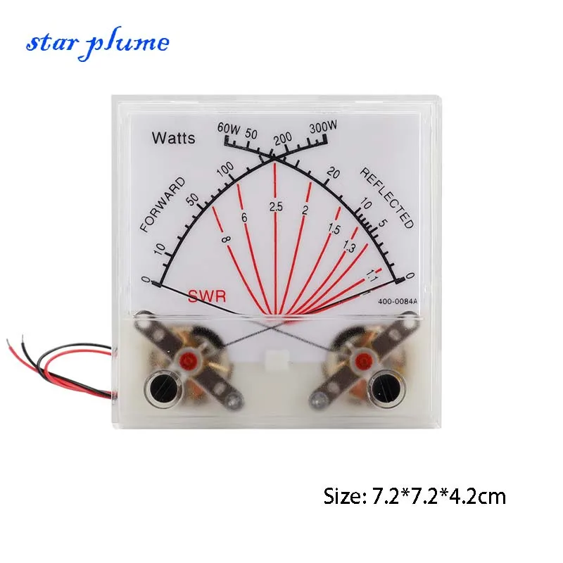 SWR Watt Meter With Backlight Standing Wave Double Needle 60/300W Power VU Meter Amplifier Audio DIY Accessories