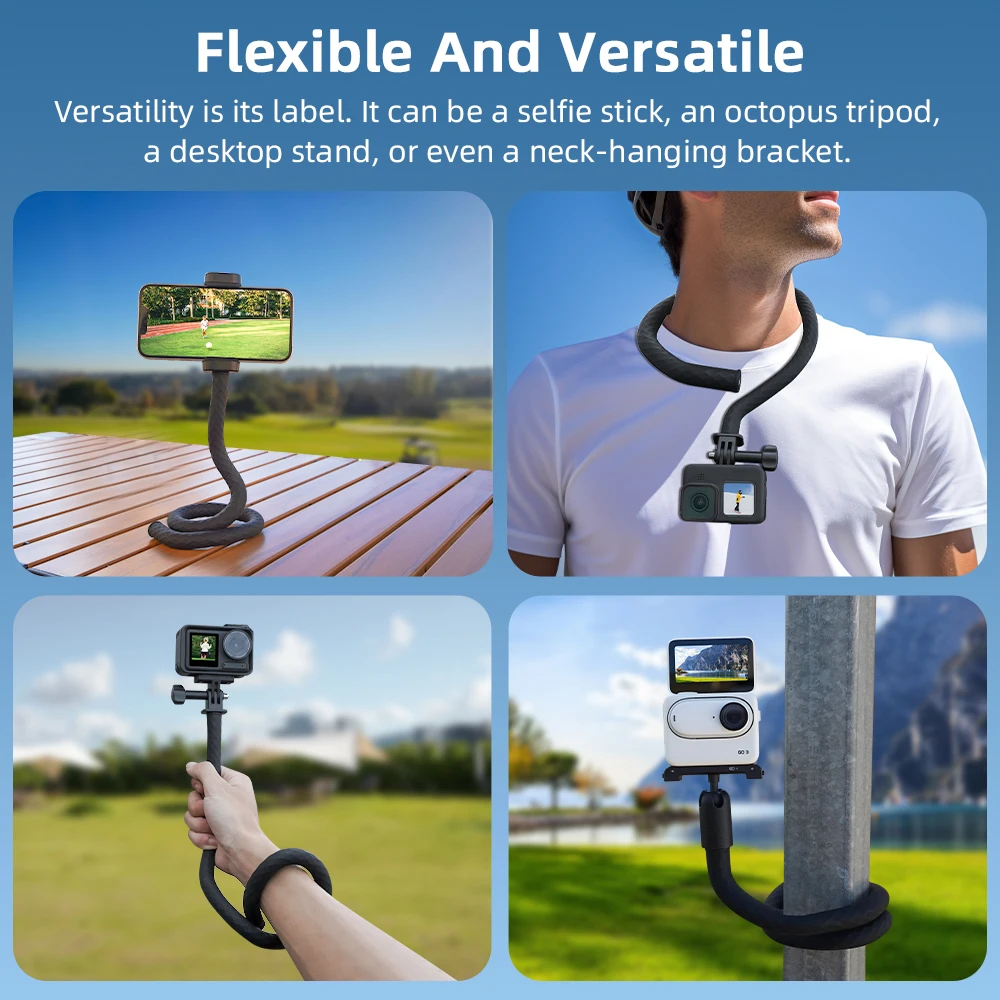 Perche à Selfie avec Trépied pour GoPro, Smartphone et Caméra