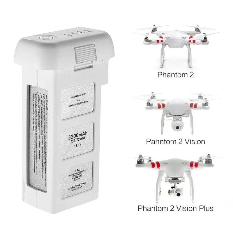 Batterie de rechange haute capacité 5200mAh 11.1V pour DJI Phantom 2, côté étiquette technique