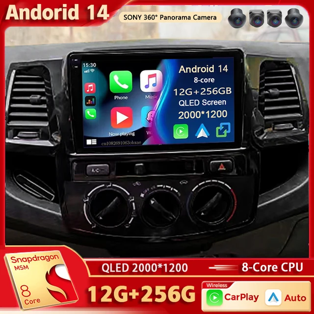 Android 14 For Toyota Fortuner HILUX Revo Vigo 2005-2014 2K QLED Android Car Radio Multimedia Video Player GPS Stereo CarPlay 4G