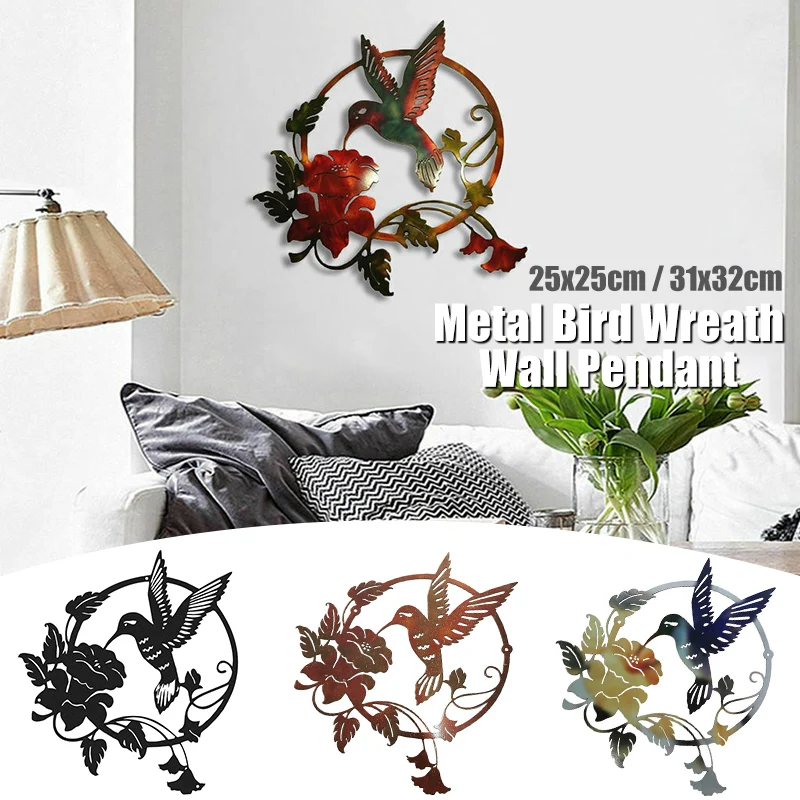 Birds On Branch Wall Sculpture Bird Silhouette Metal Wall Art Decor