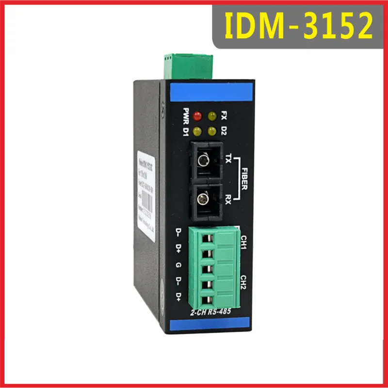 

Industrial 2-way 485 optical fiber transceiver RS485 to optical fiber converter 12V24V guide IDM-3152-SC