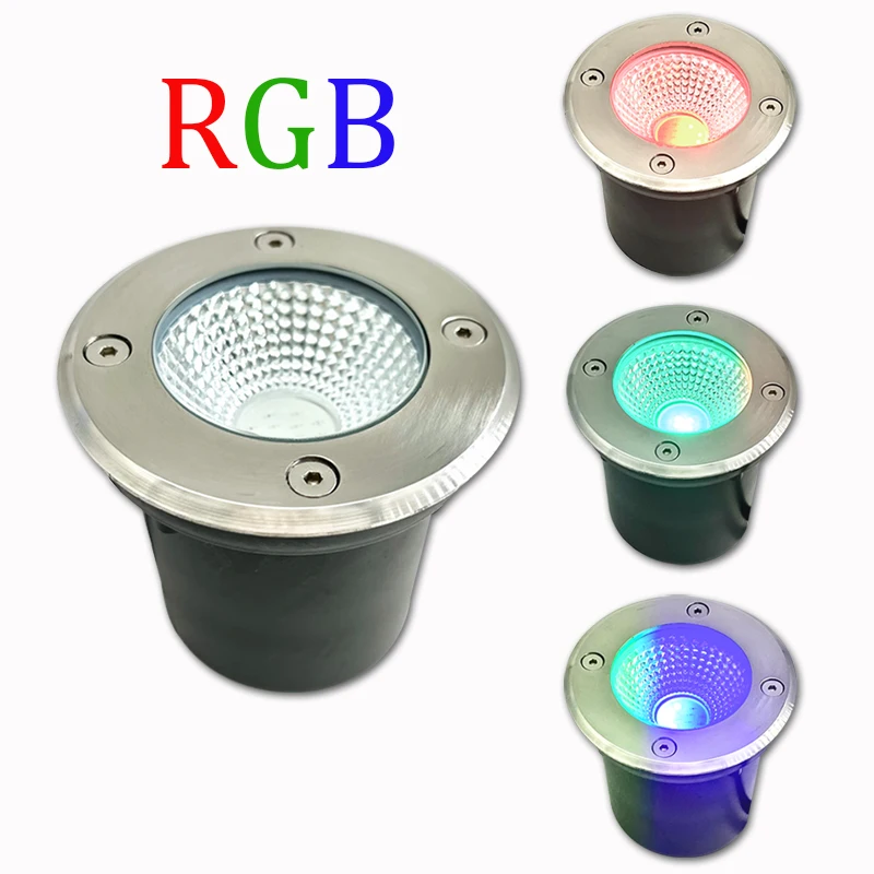 

RGB LED Underground Light 6W 12W IP67 Waterproof In Ground Lamp Outdoor Landscape Lighting Garden Path Deck Step Buried Light