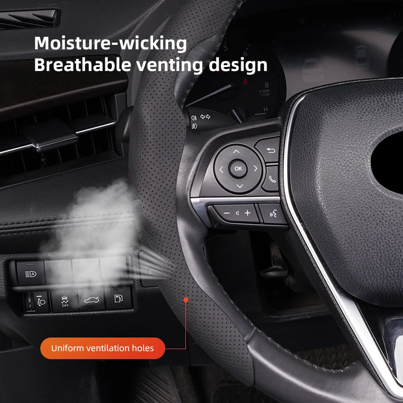 나파 가죽 스포츠 스티어링 휠 커버 아바스 피아트 500e 판다 티포 FR 아르고 프리몬트 비아조 브라보 푼토 도블로 펄스 스틸로용