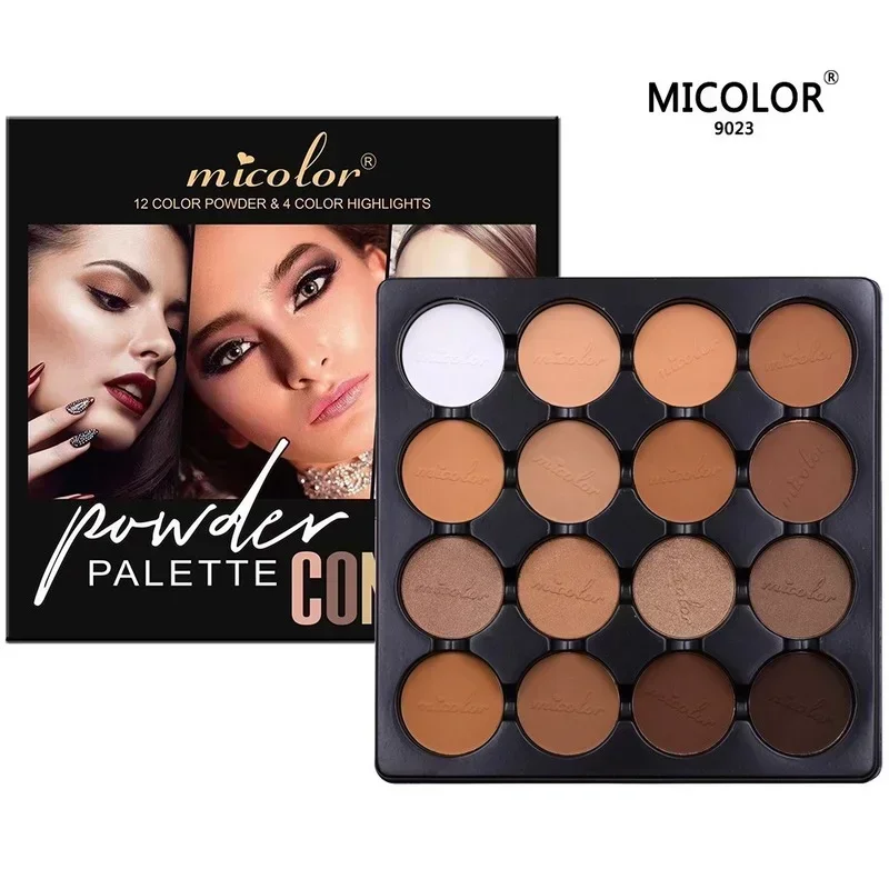 Фото Матовый контур Micolor 16 цветов компактные боковые тени для носа Палетка для макияжа бронзер пудра для лица Контурная Палитра Косметика №2