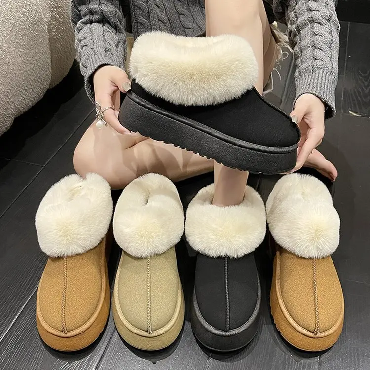 Snow boots women's new winter muffin thick sole bread shoes with plush and thickened casual warm cotton shoes