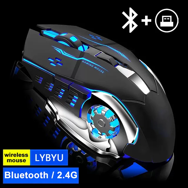 Rechargeable Wireless Mouse Gaming Computer Silent Bluetooth Mouse USB Mechanical E-Sports Backlight PC Gamer Mouse For Computer