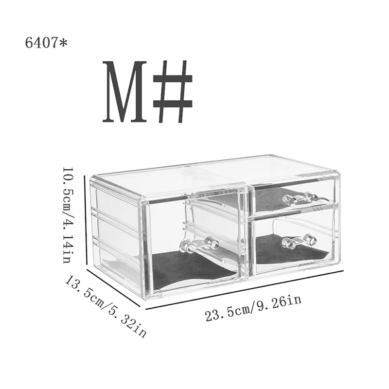 Desktop Cosmetics Display Stand lipstick Skincare Storage Box Acrylic Transparent Multi-layer Drawer Storage Rack, S#-M# Model 3