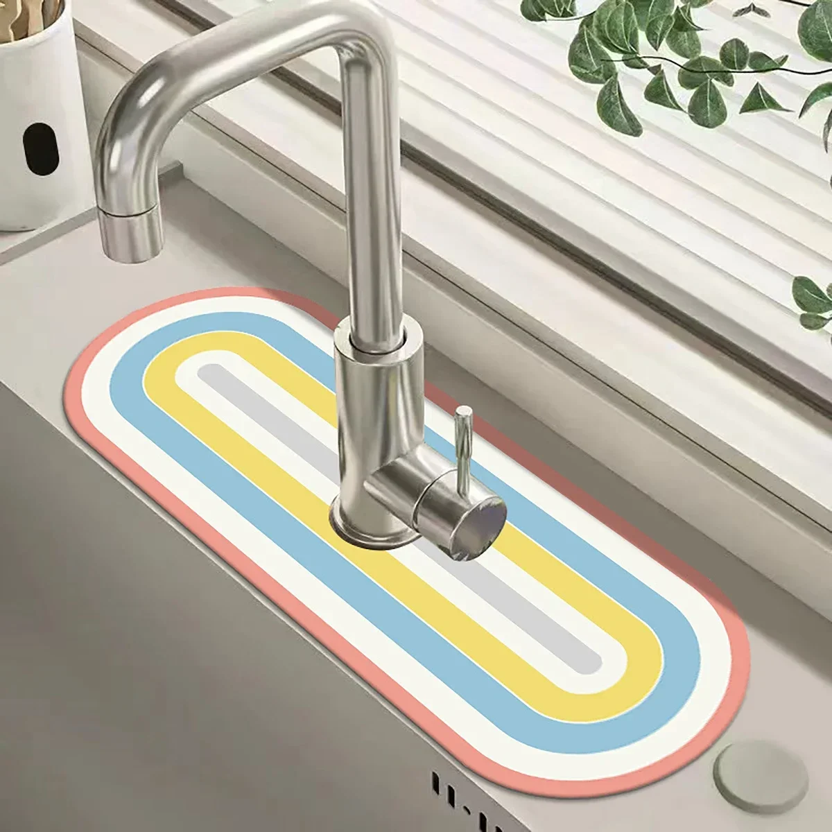 Retro Faucet Drain Pad Self-priming Kitchen Countertop Drain Mat Diatom Mud Wipeable Anti-slip Mat Absorbent Dish Drying Mat