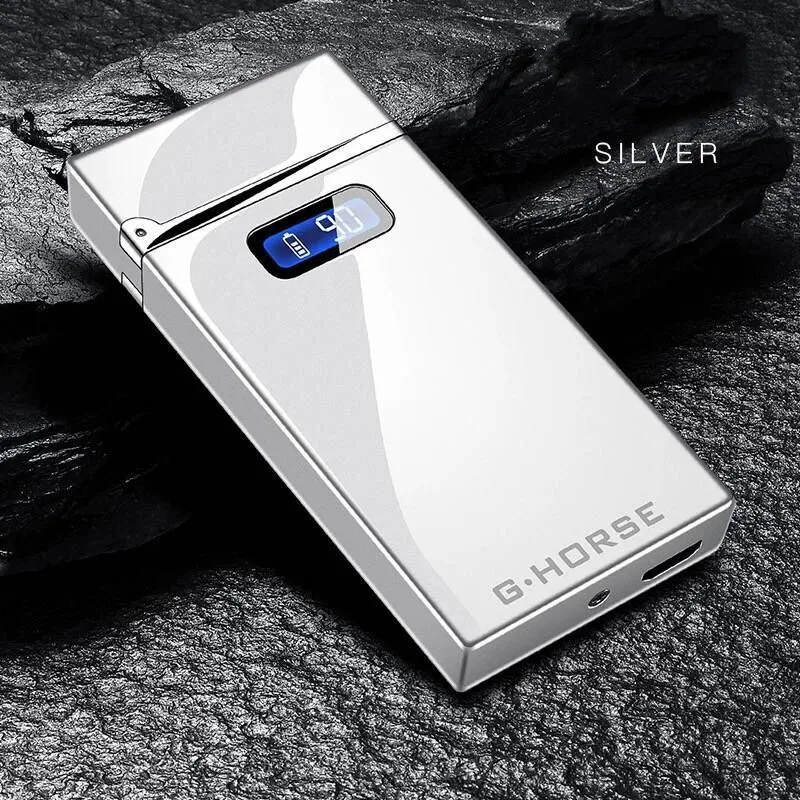 Smart Chip Electric Dual Arc USB Lighter Outdoor Windproof Pulse Plasma Flameless Digital Power Display Lighter Men's Gift 6