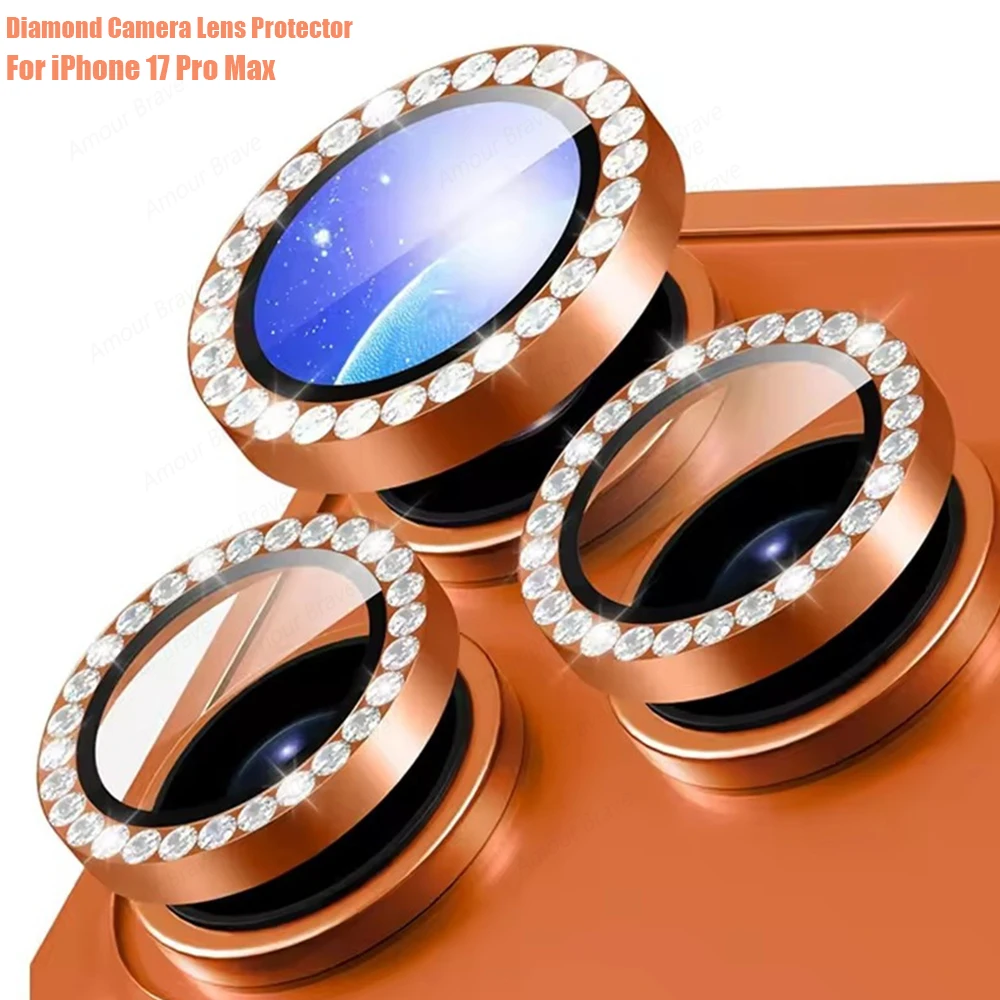 Diamond Glitter Camera Lens Protector with Metal Ring