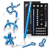 Magnetic Metal Fidget Pen With Colorful Magnet Balls Multifunctional Deformable Decompression Writing Pen Eliminate Pressure Pen 1