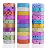 10Rolls Random Color Glitter Stickers Paper Adhesive Tapes DIY Decorative Label Craft Stickers For Office School Gift Packing 1