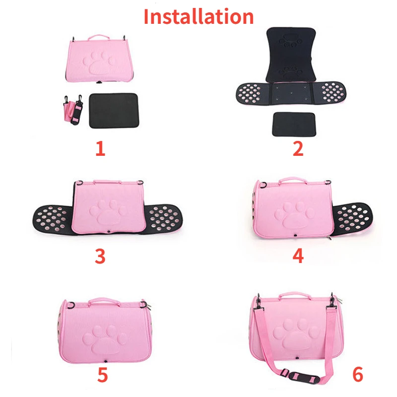 Pure Color Travel Pet Bag Carrier Cat Bag Breathable Folding Small Dog Outdoor Single shoulder Bag Pet Carrying