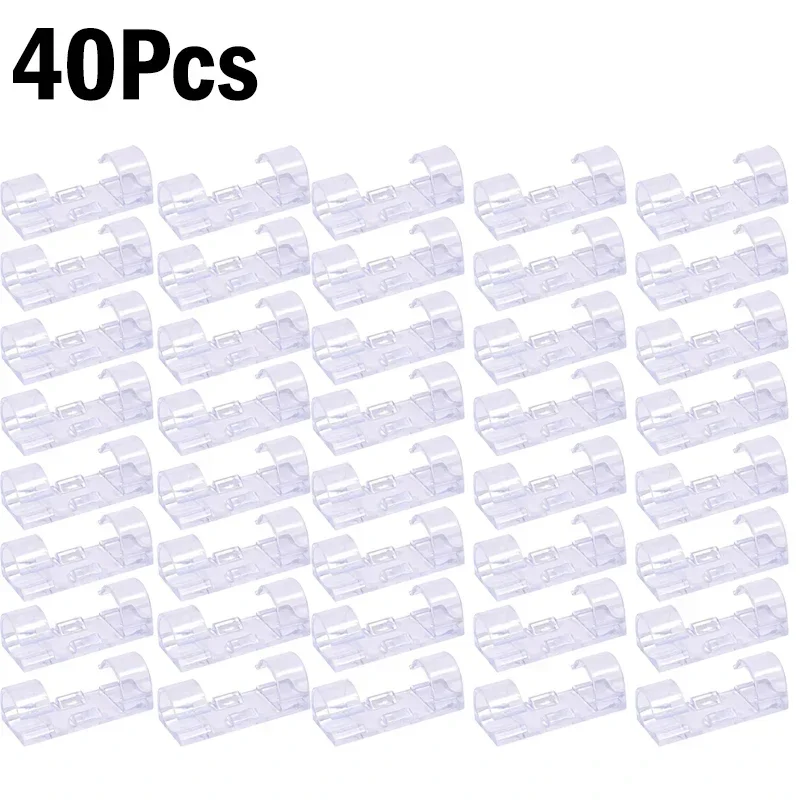 60 Pcs Auto-adhésifs Management, Kit De Gestion Des Câbles, Support, Gestion Clips Durable, Pour TV, PC, Ordinateur Portable, Câble Ethernet, Maison, Bureau (XK001-Clear-60
