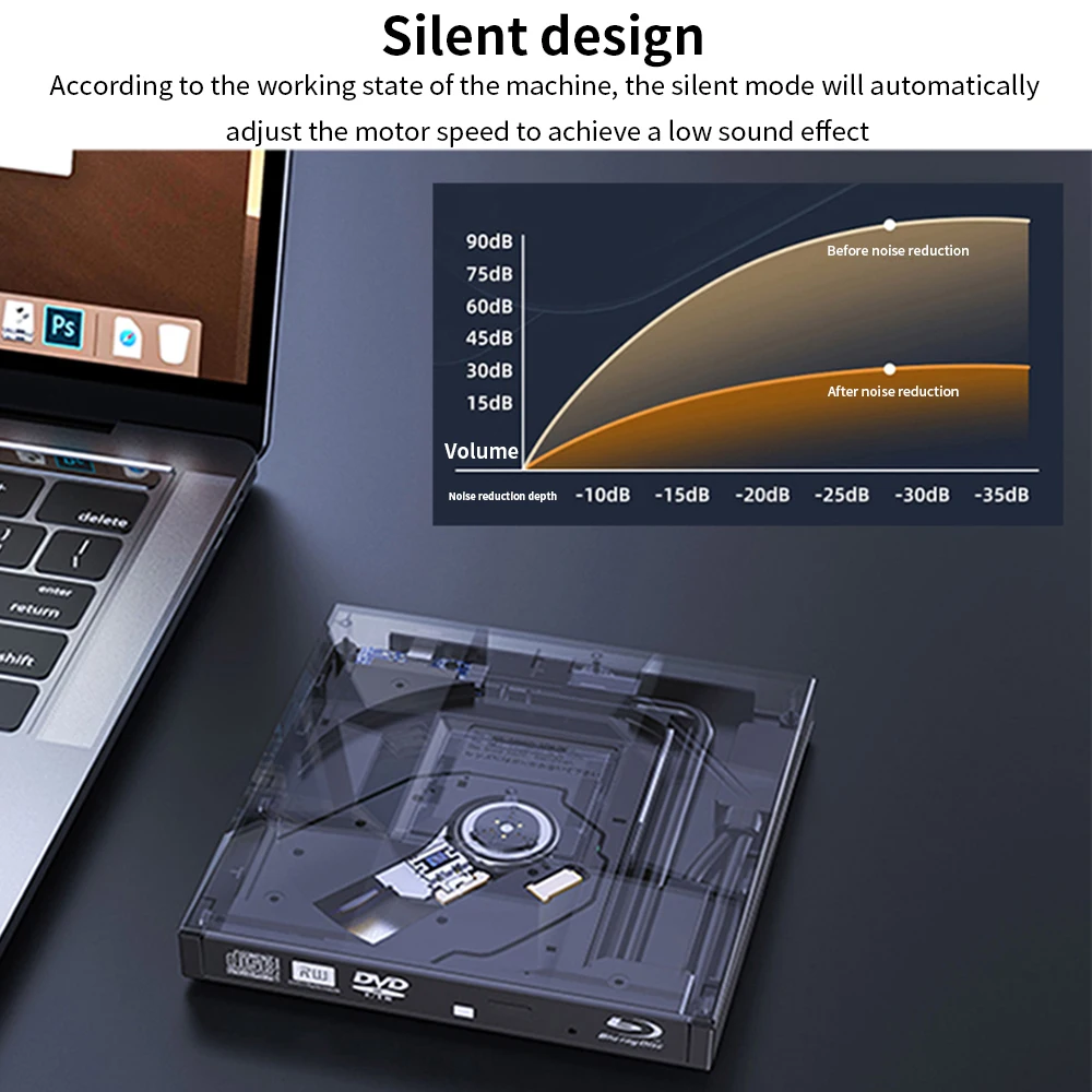 TISHRIC USB 3.0 C 타입 외장 DVD 드라이브 CD 플레이어, CD DVD RW 광학 드라이브, DVD 버너 DVD 라이터, 노트북 노트북용