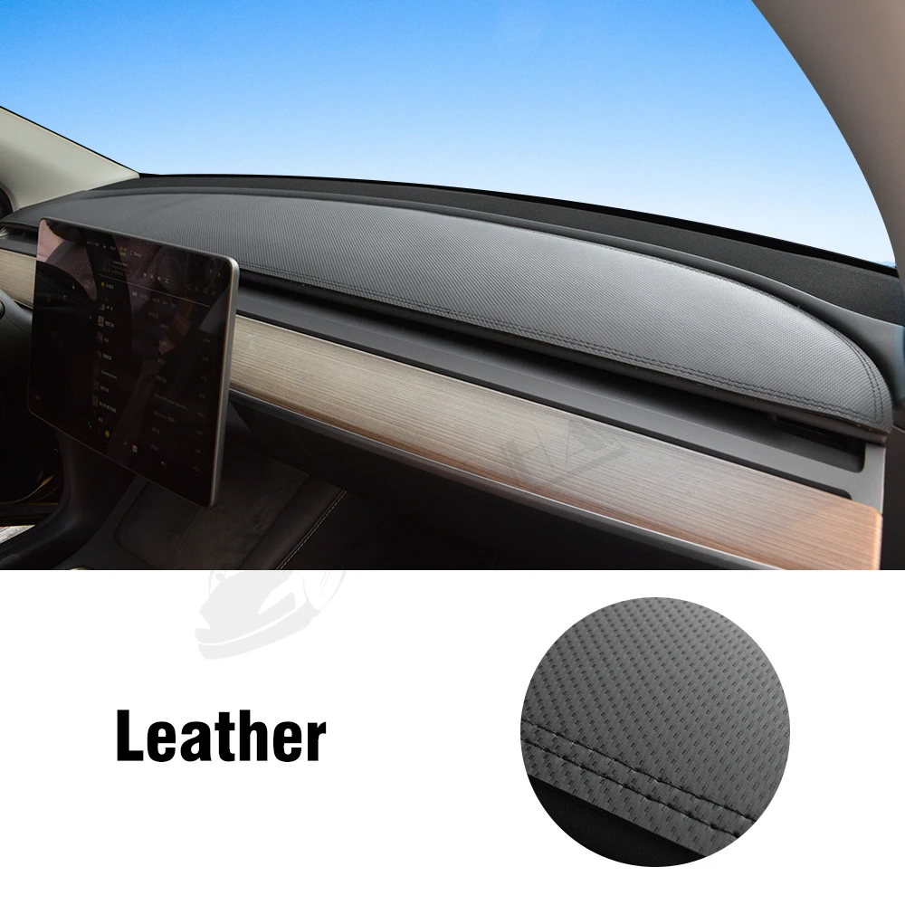 Suede Car Dashboard Pad For Tesla Model 3 Y 2017 2023 Leather