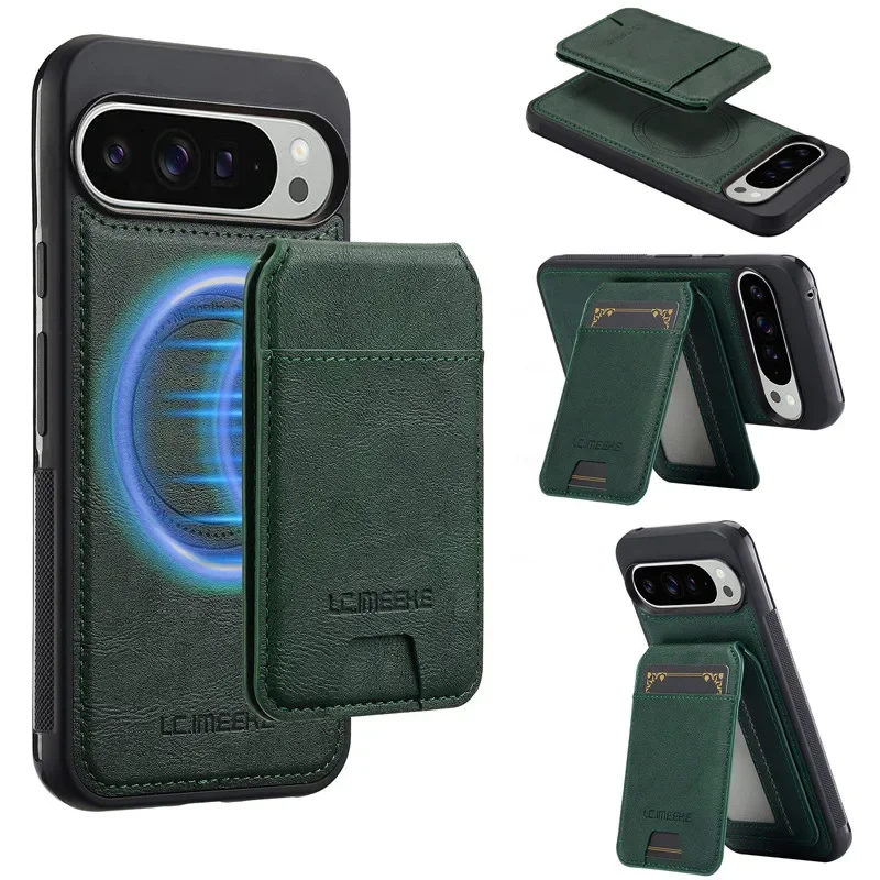 Magsafe Magnetic Flip Leather Wallet Phone Case with Card Pocket