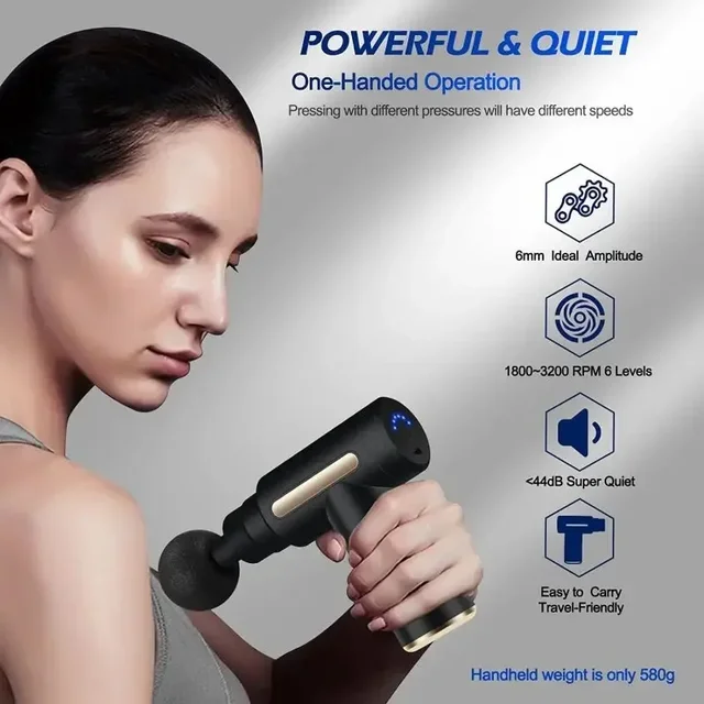 Portable Fascia Gun Deep Tissue Massage Mini Lightweight and Adjustable Speed Massage Equipment Suitable for the Whole Body 2