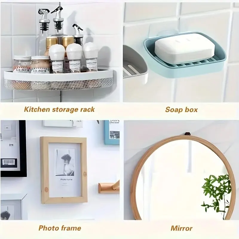 Adhesive Hooks Hanging Hooks Wall Hooks Picture Frame Hangers 10pcs Punch Free Wall Hook Heavy Duty Self-Adhesive Wall Hooks for Hanging Pictures and Frames for Home Decor and Organization
