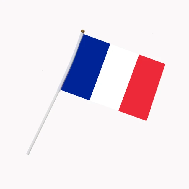 Petit drapeau français avec poteau, France Feel the hand, drapeau national  de remise, 14*21cm, 50 pièces - AliExpress