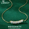 Lnngy Sparkling 4MM&2MM Moissanite Necklace With Certificate Real Silver Chain 925 for Women Girl Pendant Necklace Jewelry Gift