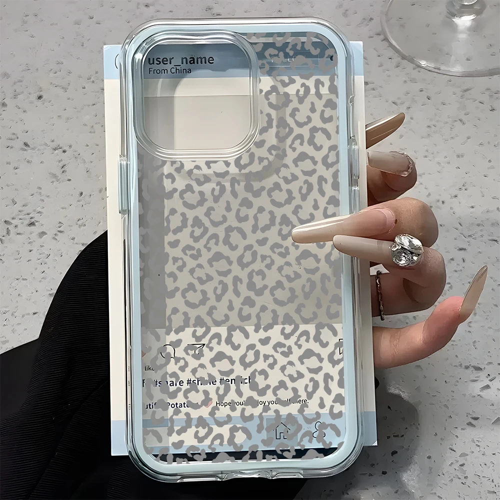 Leopardenmuster 2-in-1 Transparente Handyhülle für Samsung Galaxy S26 Ultra S25 S23 S24 S22 Plus A57 A37 A55 A54 A36 A35 A16 Cover – Detail 4