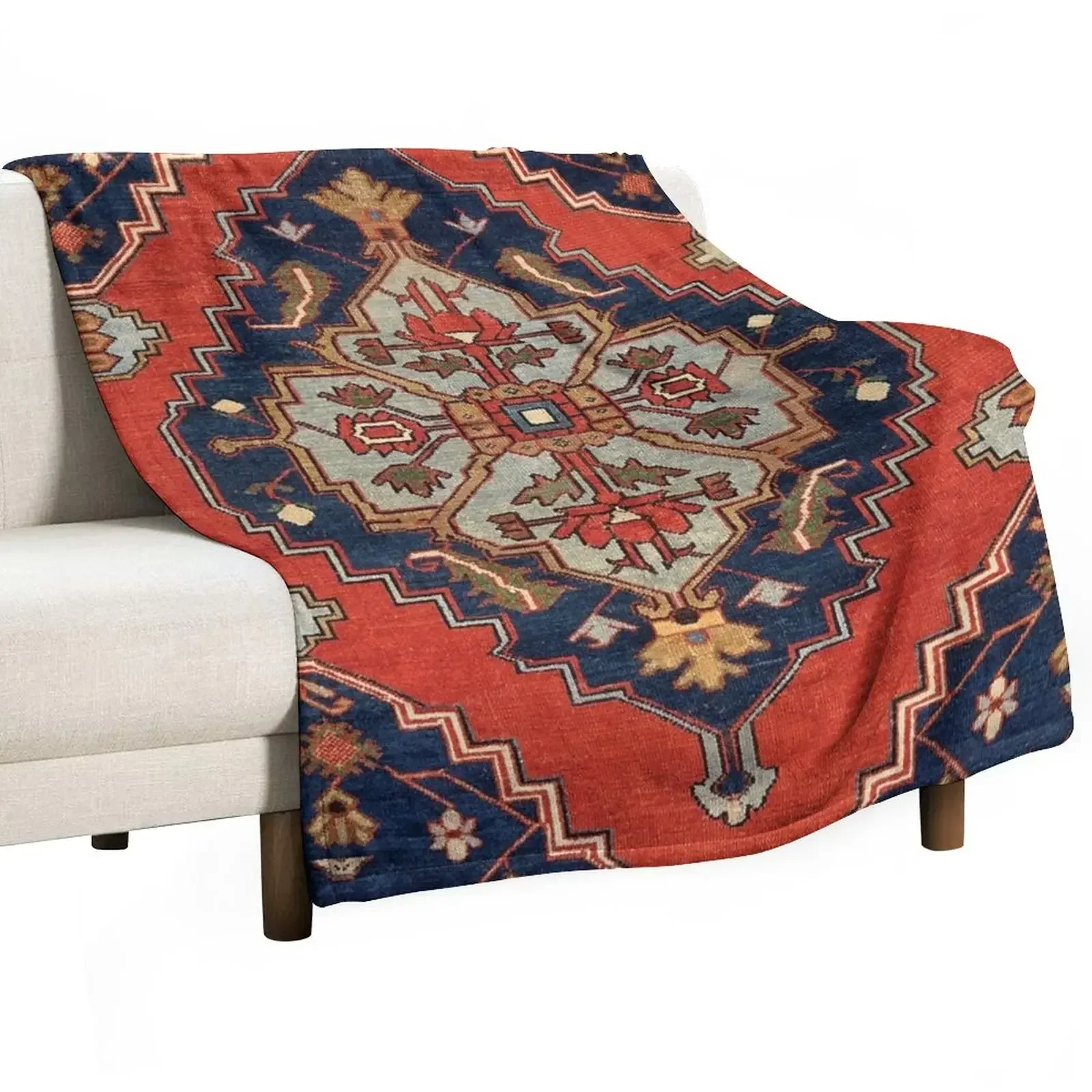 

Antique Persian Bakshaish Oriental Carpet Print Throw Blanket Retros Vintage Blankets