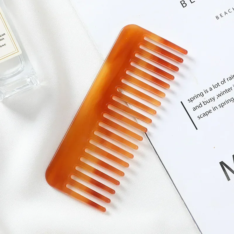 Colorful Korean Fashion Wide-Tooth Acetate Hair Comb - Anti-Static Massage Hairbrush