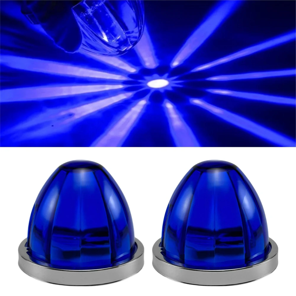 Feux De Gabarit LED Pastèque - Ambre & Bleu - 12-24V Pour Camion, Caravane, Utilitaire - IP67