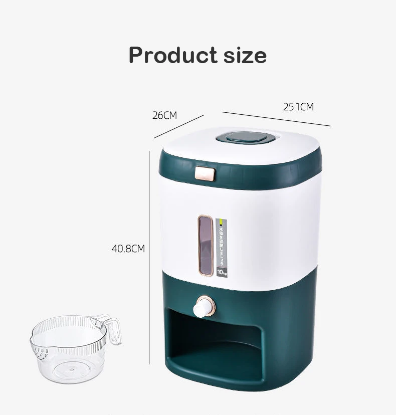 10-Kg Multi-Function Rice Bucket Large-Capacity Press-Sealed Rice Tank Household Kitchen Dry Rice Food Container Storage Bin