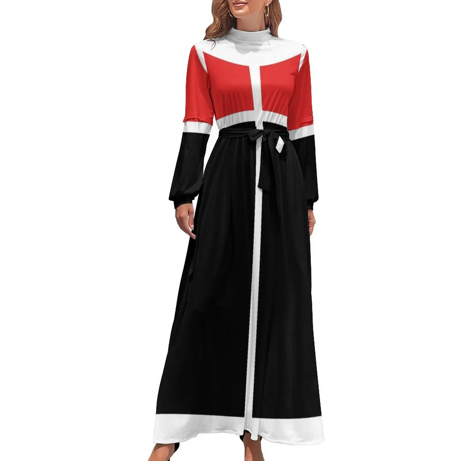 Vestido largo de estilo modesto rojo vintage de los años 60, vestidos para mujer, falda de verano, vestido femenino