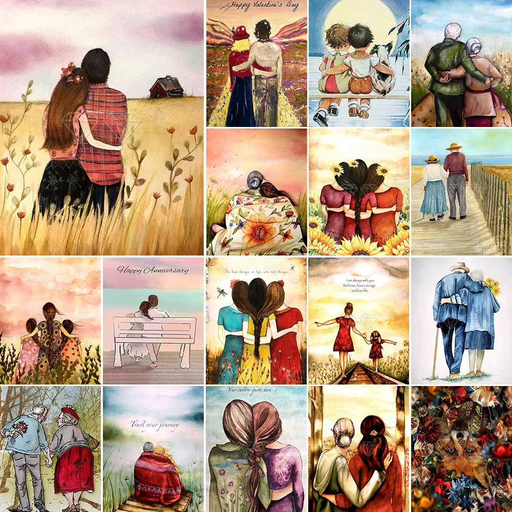 Liebe und Freundschaft, vorgedrucktes Kreuzstich-Stickset, Stricken, Basteln, Handarbeit, handgefertigtes Geschenk, Promotions, Raumdekoration – Detail 10