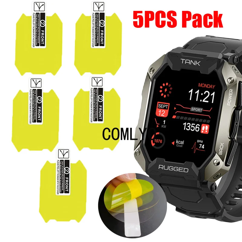 

5PCS Pack For KOSPET TANK M1 PRO Screen Protector Soft Film Smart watch Ultra Thin Cover HD TPU Scratch Resistant