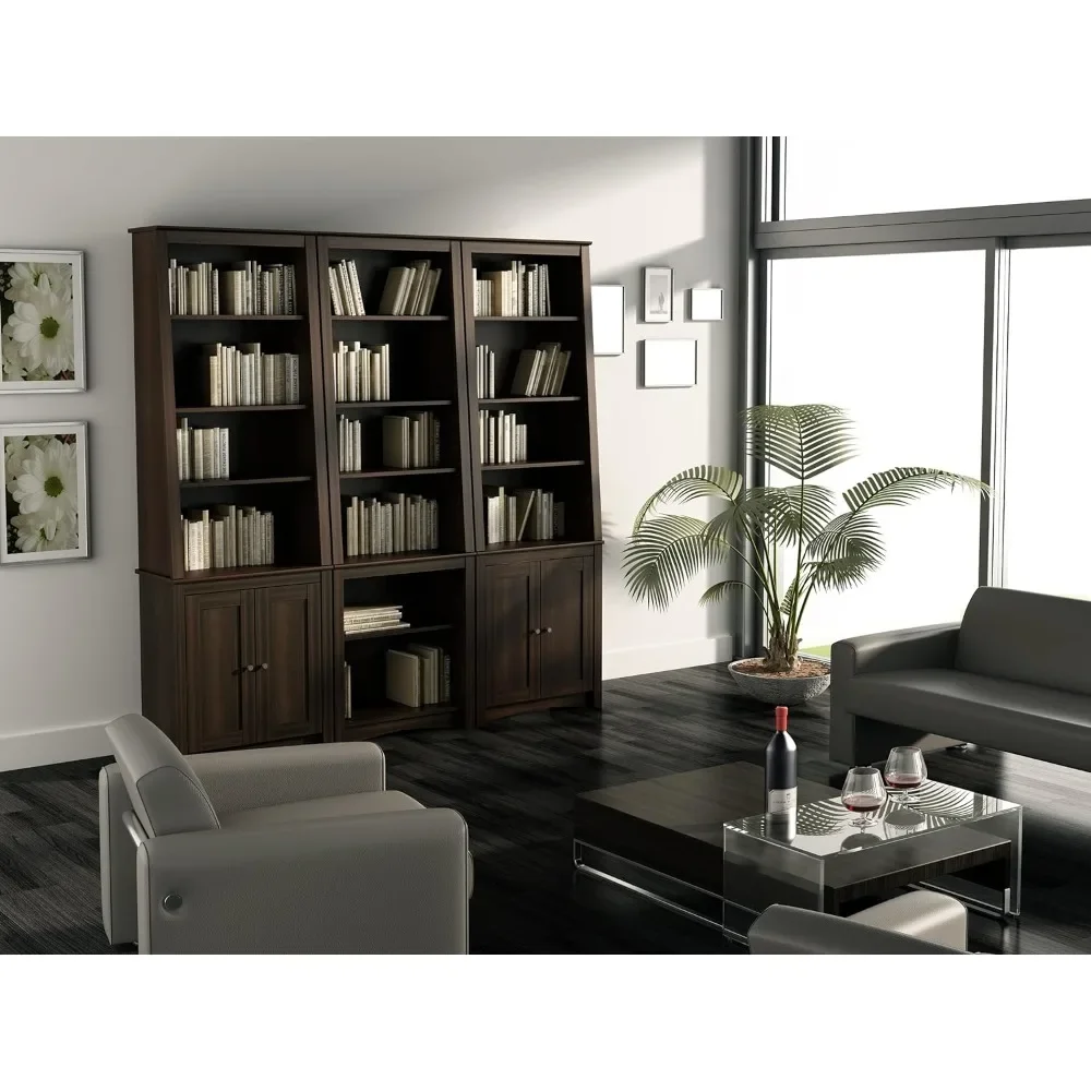 Bookcases, with 2 Shaker Doors, Modern Tilting Design, Adjustable Shelves and A Fixed Shelf ,bookcase 2