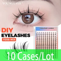 YOUNG LASH 10 paquets/lot Cils en grappes DIY 100% faits à la main Extensions de cils en matériaux de qualité supérieure sans cruauté animale 1
